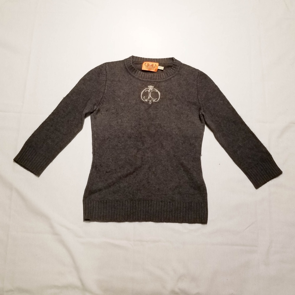 Juicy Couture Gray 3/4 Sleeve Sweater